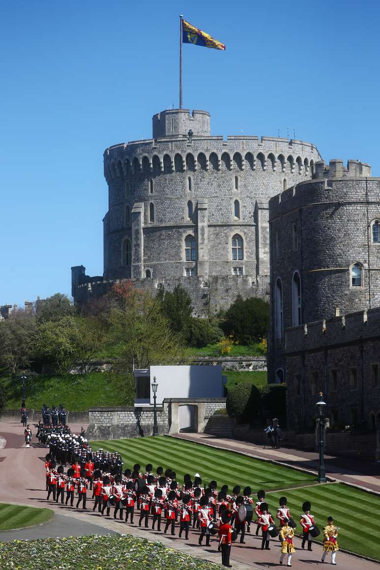 Uma banda tocou as músicas no funeral, que aconteceu nos jardins do Castelo de Windsor