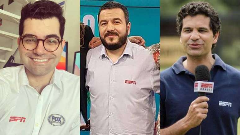 Comentaristas Antony Curti, Eduardo Zolin e Paulo Antunes renovaram seus contratos com o grupo Disney (Montagem LANCE!
Fotos: Reprodução/Instagram)