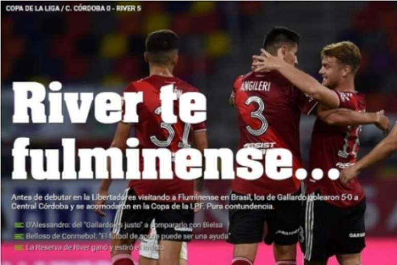 Reprodução da capa do Olé, após massacre do River Plate (Foto: Reprodução/ site Olé)