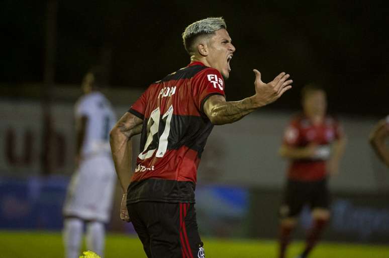 Pedro marcou os dois gols do Flamengo contra a Portuguesa (Foto: Alexandre Vidal/Flamengo)