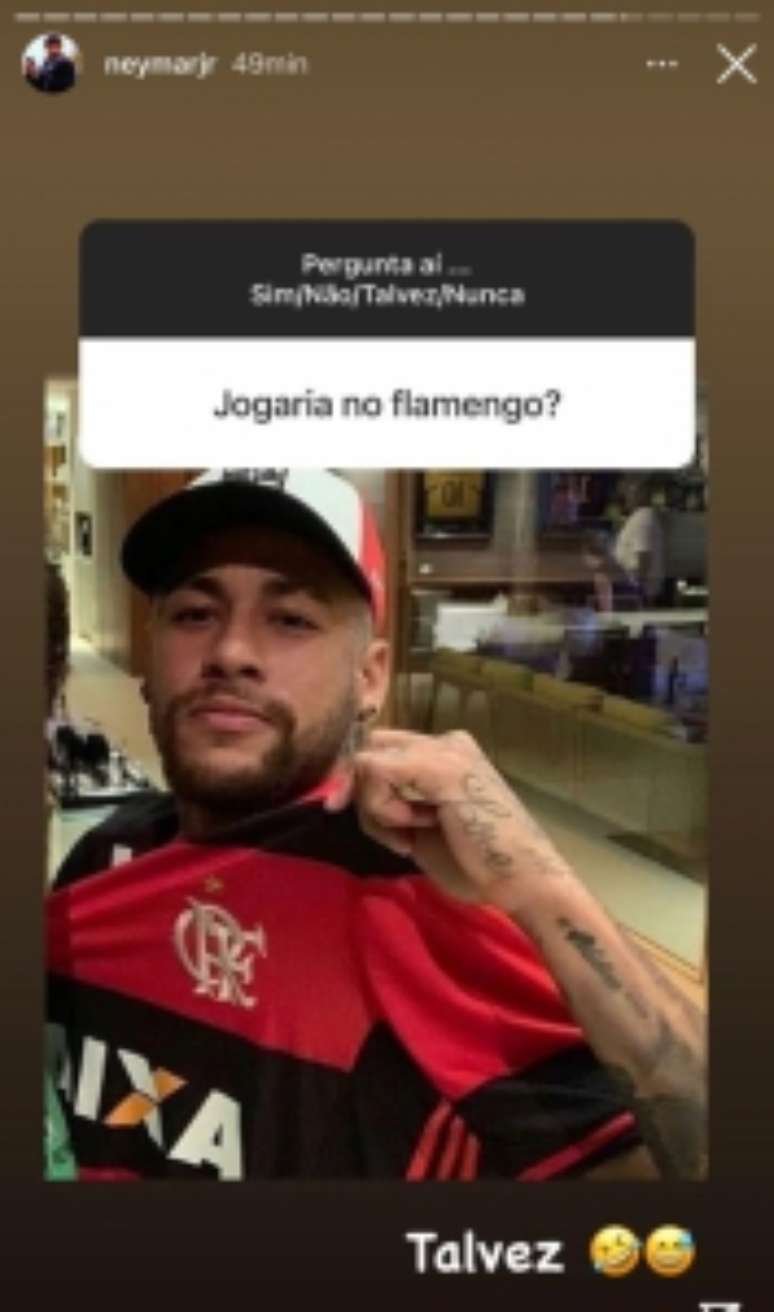 Em seus Stories, Neymar respondeu que