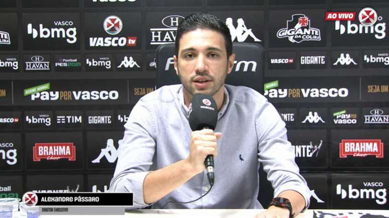 Alexandre Pássaro soma atribuições internas e de mercado como executivo do Vasco (Reprodução/Vasco TV)