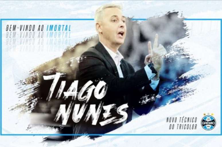 Tiago Nunes é anunciado como novo treinador do Grêmio (Divulgação/Grêmio)