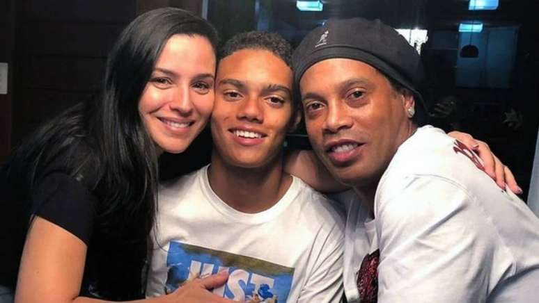 Janaína, João e Ronaldinho juntos em evento em 2019 (Reprodução/Instagram Ronaldinho Gaúcho)