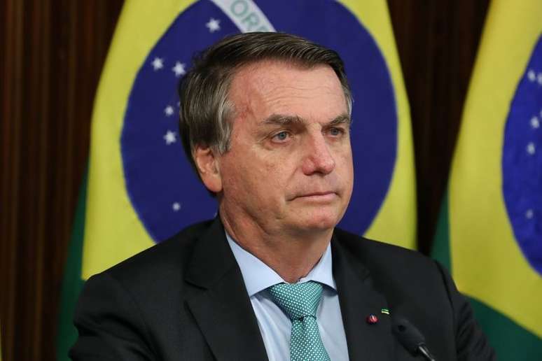 Presidente Jair Bolsonaro participa de cúpula virtual sobre o clima em Brasília
22/04/2021 Marcos Correa/Presidência da República via REUTERS