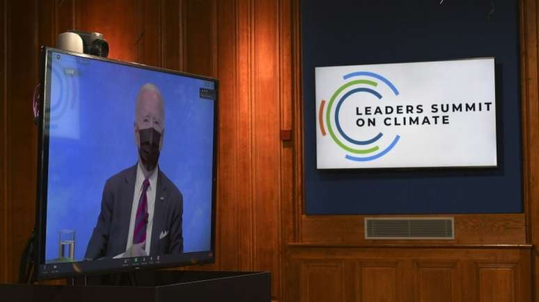O presidente americano, Joe Biden, anunciou metas mais ambiciosas de corte nas emissões dos Estados Unidos durante Cúpula de Líderes sobre o clima
