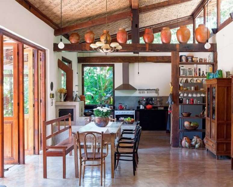 90. Sala de jantar integrada a cozinha. Fonte: Pinterest