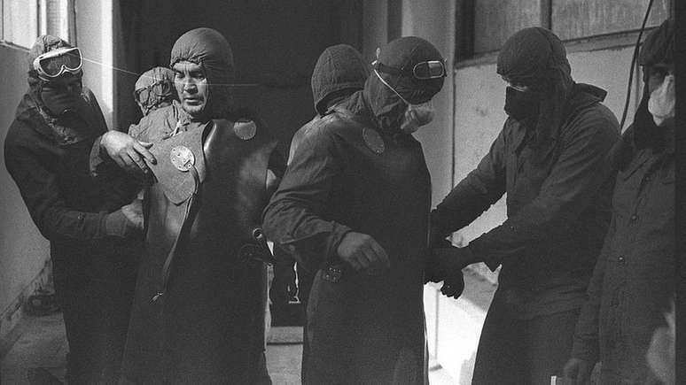 Os liquidantes eram as pessoas chamadas para ajudar com a opera&ccedil;&atilde;o de limpeza que se deu ap&oacute;s o desastre