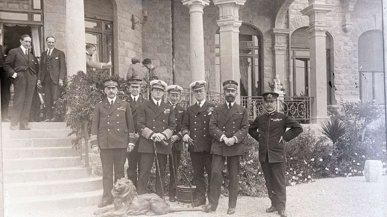 Representantes da Europa e da Liga das Na&ccedil;&otilde;es reunidos em San Remo em abril de 1920.