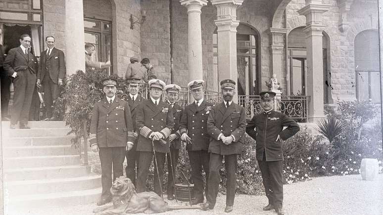 Representantes da Europa e da Liga das Nações reunidos em San Remo em abril de 1920.