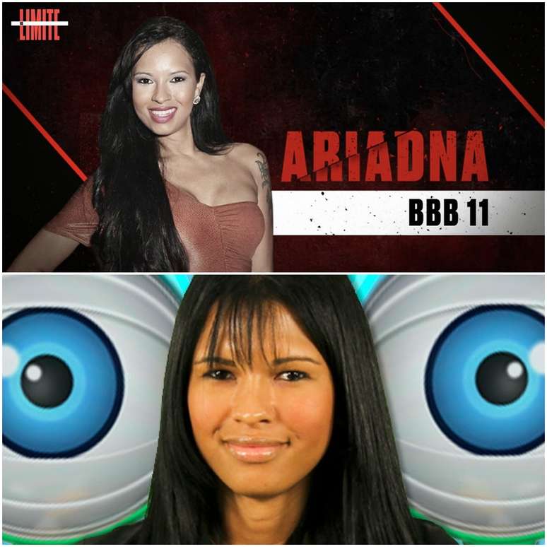 Acima, Ariadna, 36 anos, na divulgação da quinta temporada de ‘No Limite’; abaixo, no ‘BBB11’, aos 26