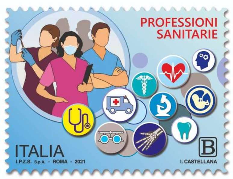 Selo postal em homenagem aos profissionais de saúde