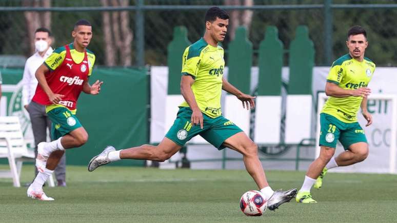 O jogador Danilo Barbosa durante treinamento na Academia de Futebol (Foto: Cesar Greco/Palmeiras)