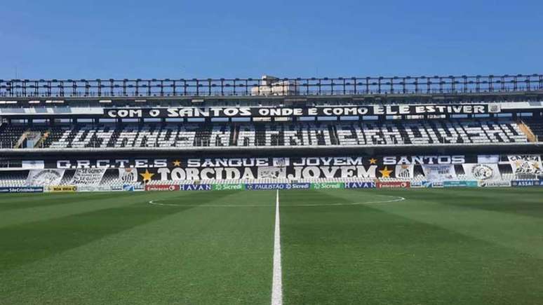 Mosaico feito pela Torcida Jovem no clássico contra o Corinthians (Foto: Torcida Jovem do Santos)