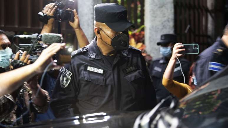 Policiais patrulharam as instalações da CSJ após a votação na Assembleia Legislativa