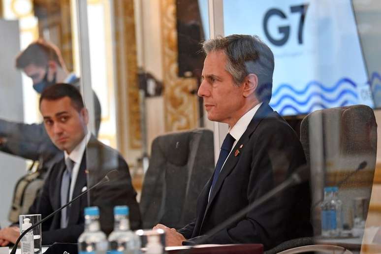 Secretário de Estado dos EUA, Antony Blinken, durante reunião dos chanceleres dos países do G7 em Londres
04/05/2021 Ben Stansall/Pool via REUTERS