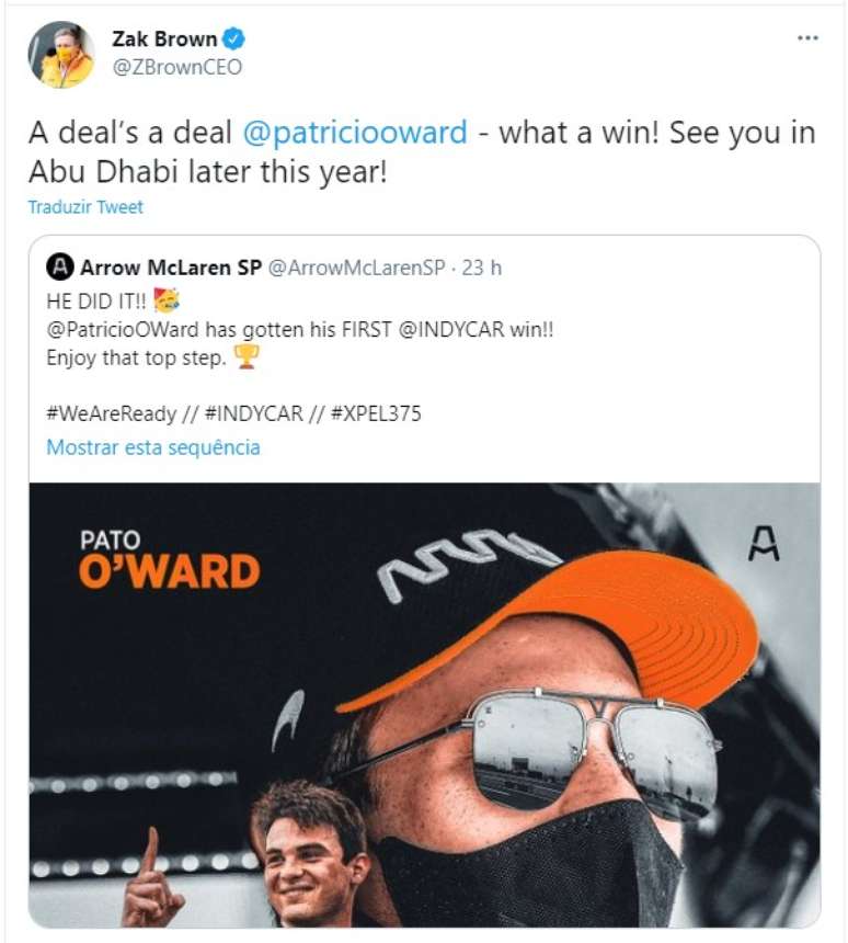 Zak Brown agora tem uma promessa a cumprir com O'Ward.