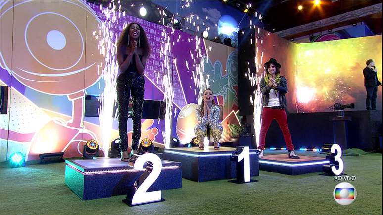 Final do BBB 21 com apresentação de Tiago Leifert e com os finalistas Fiuk, Juliete e Camila. 