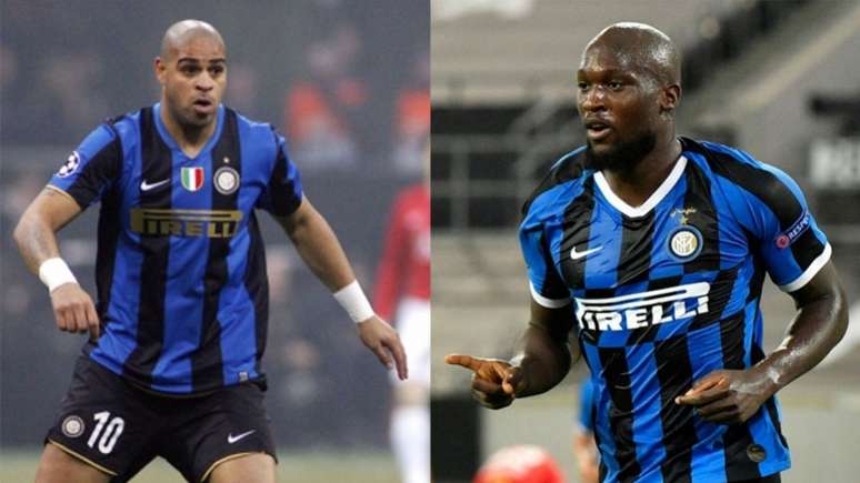 Adriano Imperador e Lukaku são ídolos da Inter (Montagem LANCE!)
