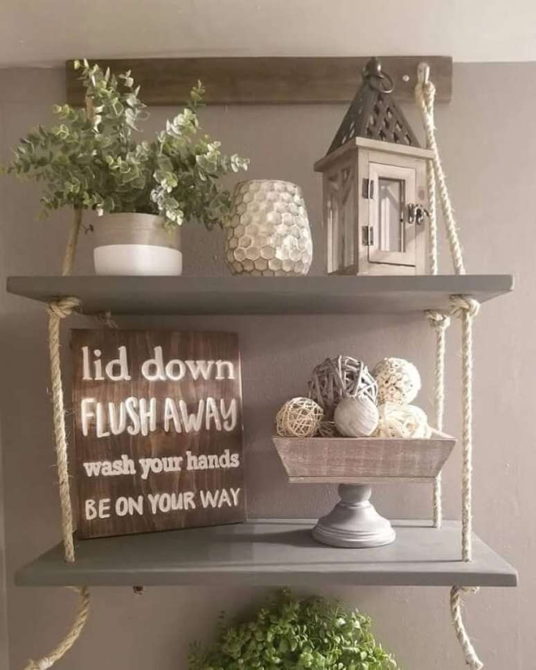 32. Modelo de prateleira de corda e madeira. Fonte: Christian Lee Creations