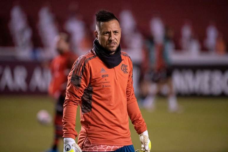 Diego Alves sentiu desconforto na coxa direita (Foto: Alexandre Vidal/Flamengo)