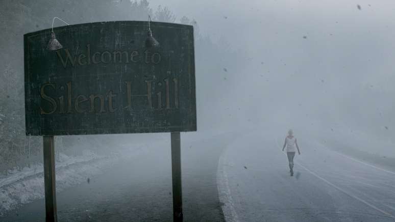 A temível placa de entrada de Silent Hill.