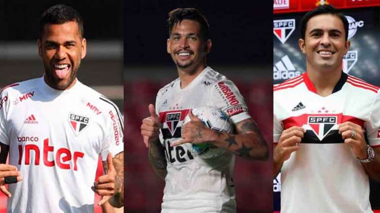 São Paulo teve trio de jogadores com lesões detectadas (Foto: Montagem LANCE!)