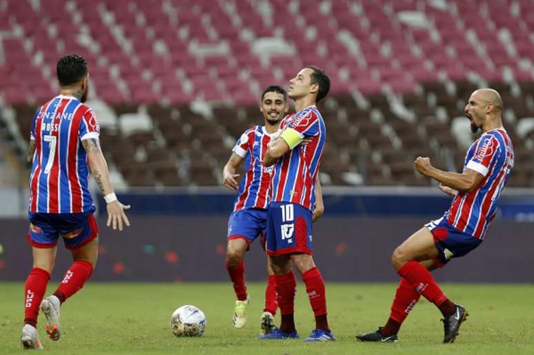 Rodriguinho foi autor de um dos gols no jogo, além de ter convertido sua cobrança na decisão (Foto: Felipe Oliveira / EC Bahia)