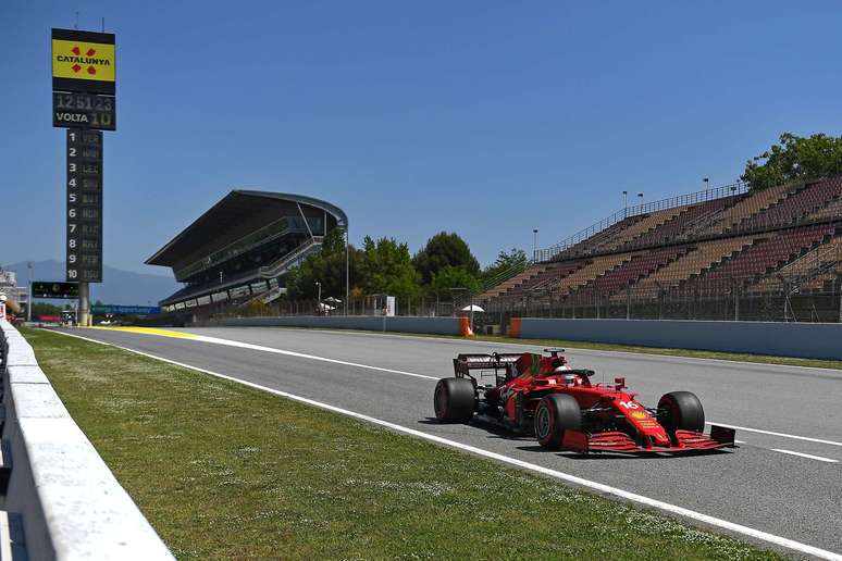 Charles Leclerclargou na quarta posição no GP da Espanha 