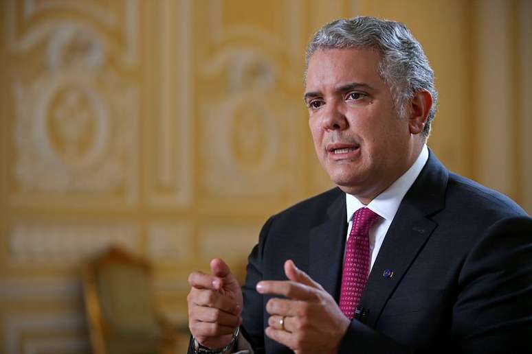 Presidente da Colômbia, Iván Duque, durante entrevista à Reuters em Bogotá
REUTERS/Luisa Gonzalez