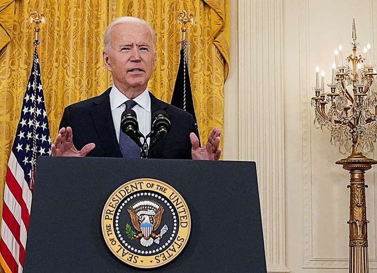 O presidente dos EUA, Joe Biden, no Salão Leste da Casa Branca, em Washington, EUA, 10 de maio de 2021. REUTERS/Kevin Lamarque