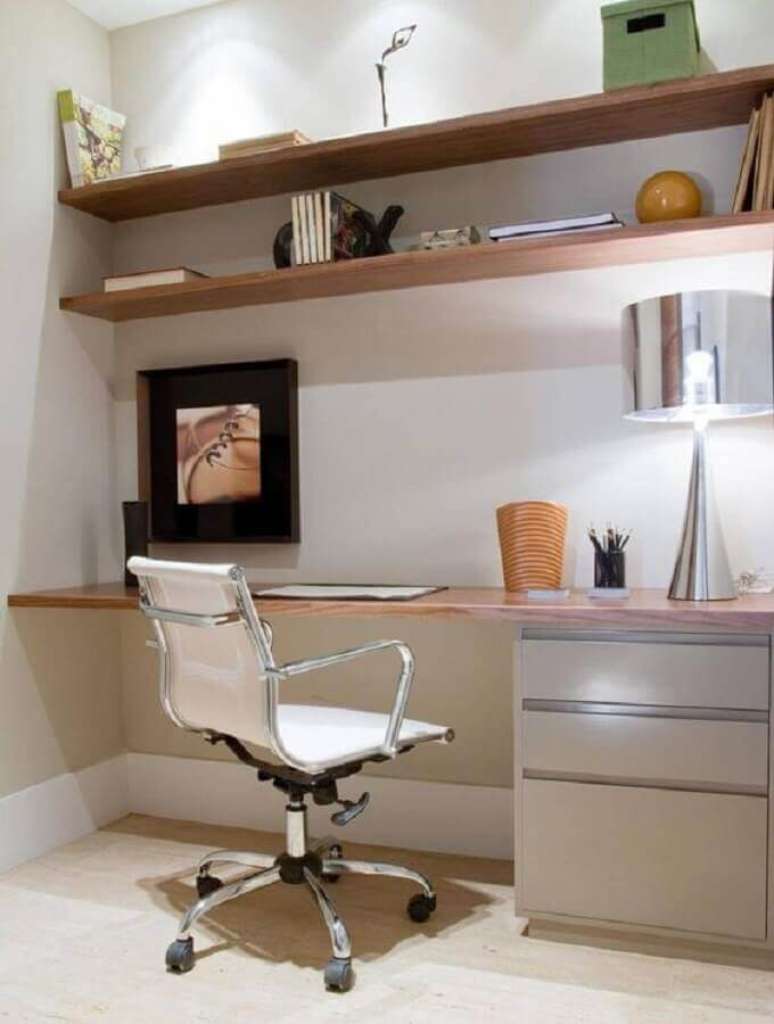 10. Cadeira de escritório com braço para decoração de home office planejado – Foto: Pinterest