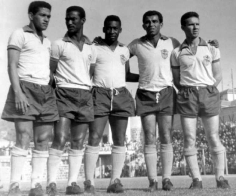 Em 1962, Garrincha, Didi, Pelé, Vavá e Zagallo (Foto: Reprodução)