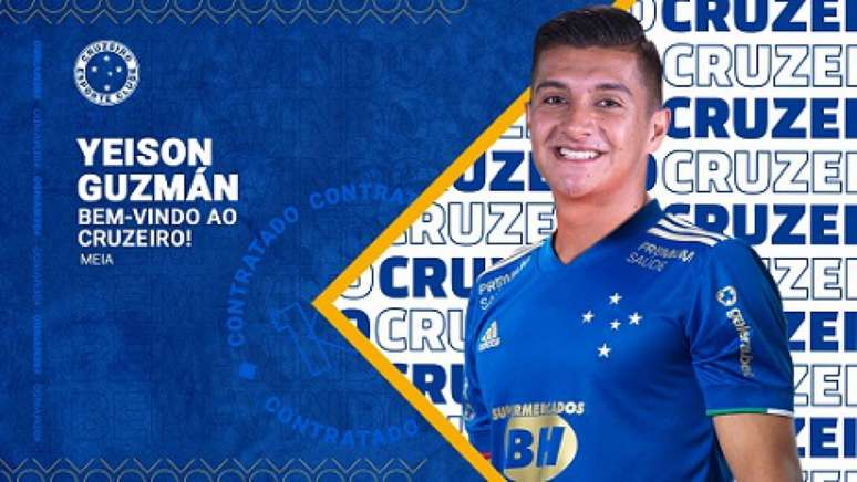 Guzmán foi anunciado como reforço no mês de abril, mas o jogador não quis se apresentar ao time azul-(Divulgação/Cruzeiro)