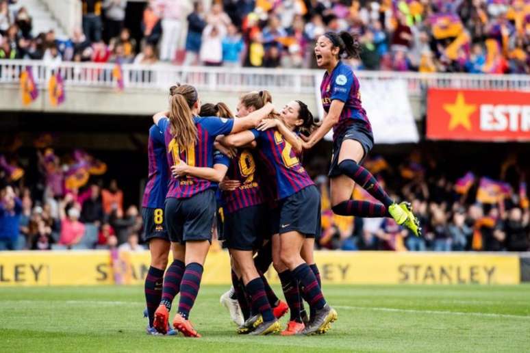 Time do Barcelona enfrentará a equipe do Chelsea pela Liga dos Campeões Feminina com transmissão da ESPN (Twitter/FCBtv)