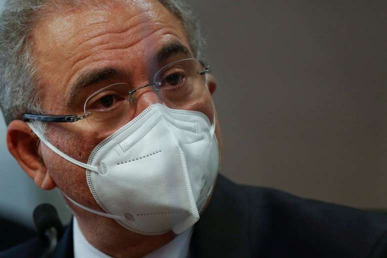 Ministro da Saúde, Marcelo Queiroga, durante depoimento à CPI da Covid no Senado
06/05/2021 REUTERS/Adriano Machado