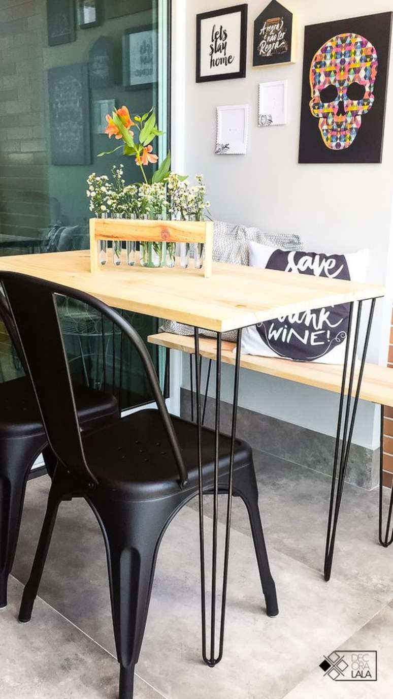 62. Cadeira de ferro preto para sala de jantar &ndash; Foto Decora Lala