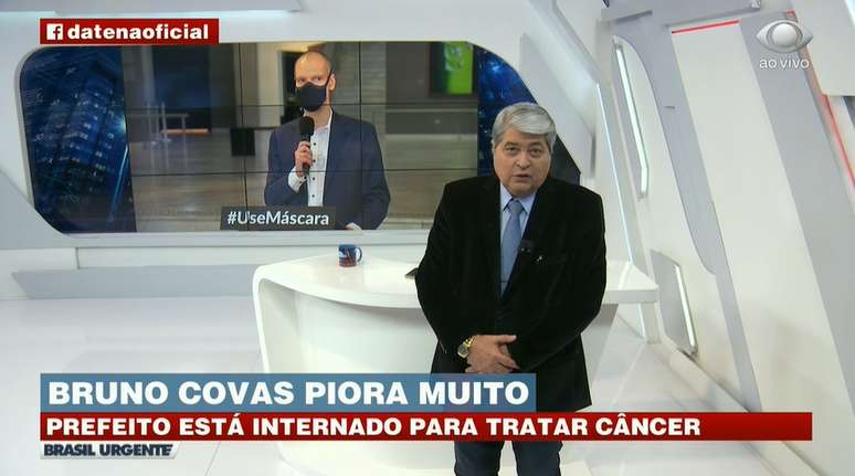 Datena ao dar o ‘furo’ sobre a piora no estado de saúde de Bruno Covas