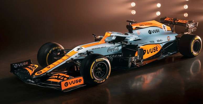 A McLaren apresentou uma pintura retrô inspirada na patrocinadora Gulf para o GP de Mônaco 