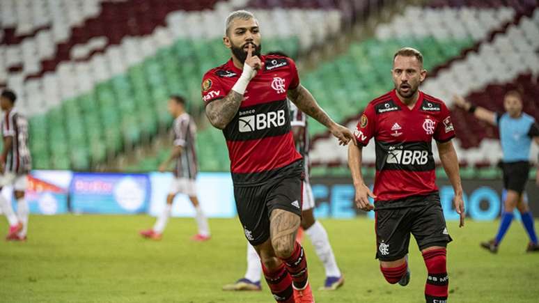 Gabi celebra gol diante do Fluminense (Foto: Alexandre Vidal/Flamengo)