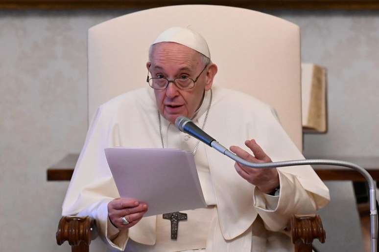 Papa Francisco, no Vaticano
28/04/2021
Mídia do Vaticano/Divullgação via REUTERS