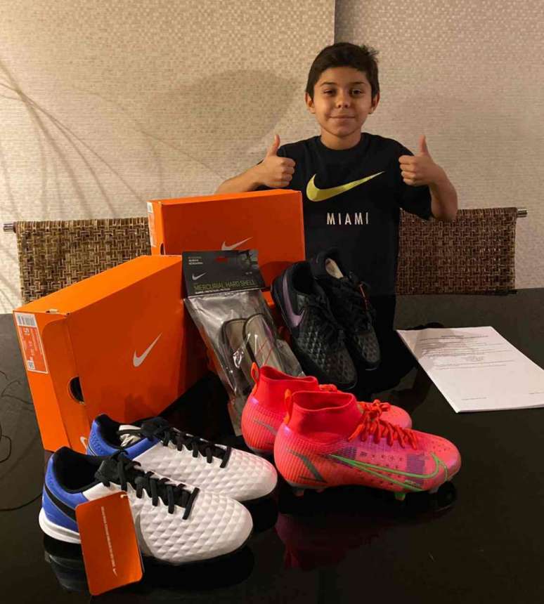 Luan Caruso, de 11 anos, assinou acordo com a Nike por cinco temporadas (Foto: Divulgação)