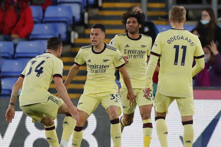 Gabriel Martinelli foi importante na vitória do Arsenal contra o Crystal Palace (Foto: FRANK AUGSTEIN / POOL / AFP)