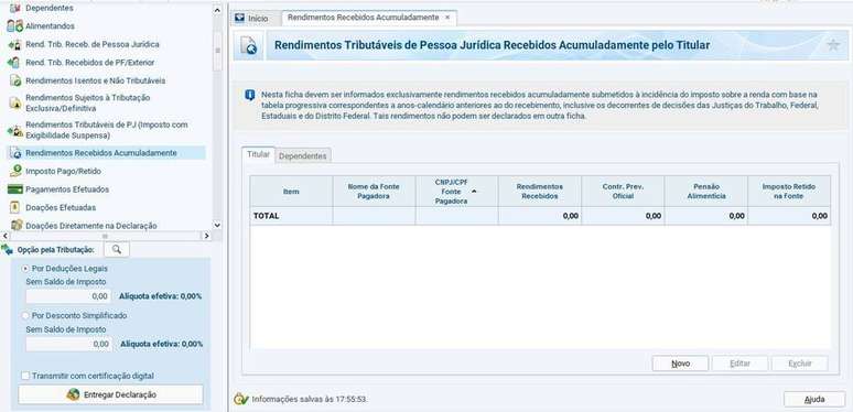Ficha Rendimentos Recebidos Acumuladamente (RRA) &eacute; espec&iacute;fica para reportar valores ganhos em a&ccedil;&otilde;es trabalhistas