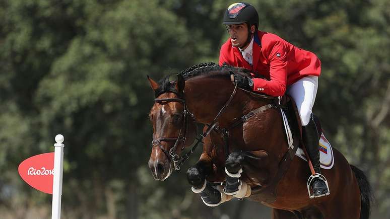 Hardrock Z, um dos cavalos mais valiosos de Andrade e com o qual seu filho Emanuel competiu durante as Olimpíadas Rio 2016