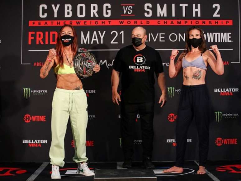 Cris Cyborg defende cinturão peso-pena em duelo contra Leslie Smith (Foto: Divulgação/Bellator MMA)