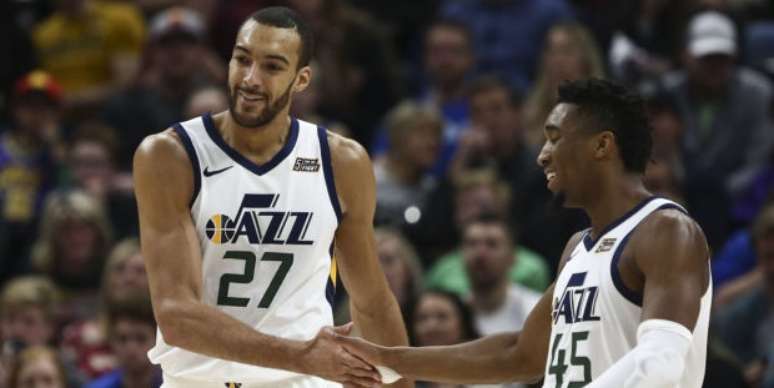 Donovan Mitchell e Rudy Gobert, astros do Jazz