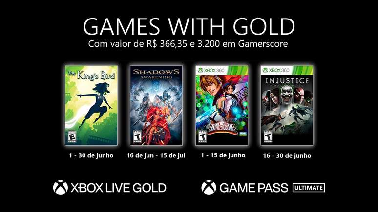 Jogos de junho da Games With Gold