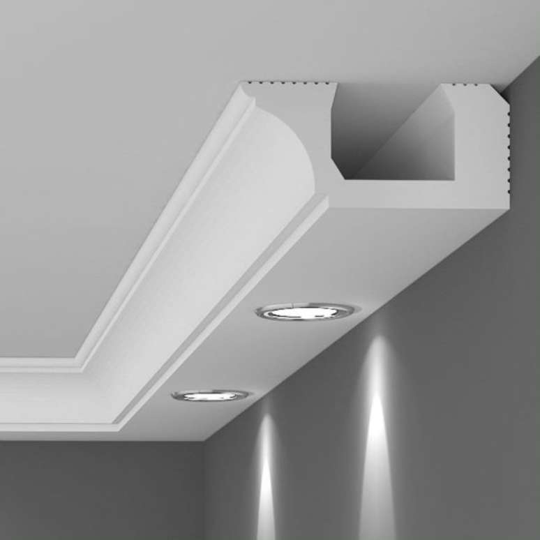 4. Rodapé de gesso para teto com iluminação – Foto Pinterest