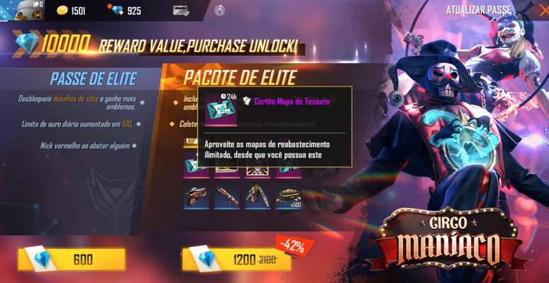 Free Fire: Loja Misteriosa traz Passe de Elite com desconto